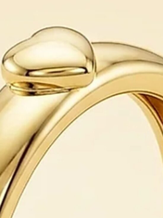 Tiffany & Co. Jewelry - 18K Tiffany & Co. Puffy Heart Yellow Gold Bridal Registry Wedding Ring